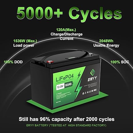 ERYY 12V 160AH LiFePO4 Battery