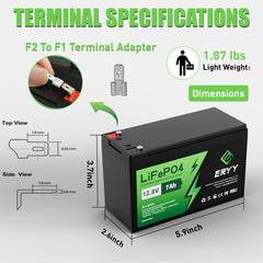 ERYY 12V  7AH LiFePO4 Battery